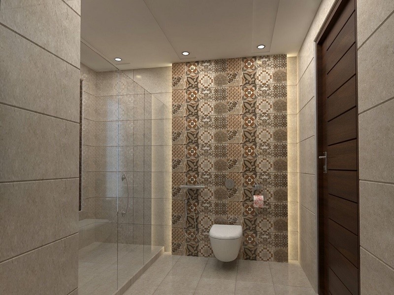 Buy Bathroom Design - Floral tiles Online at Best Price in India