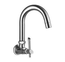 sink cock with normal swivel spout & wall flange (wall mounted)