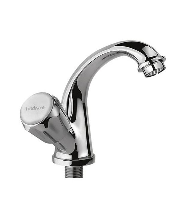 Swan neck tap with left hand operating knob