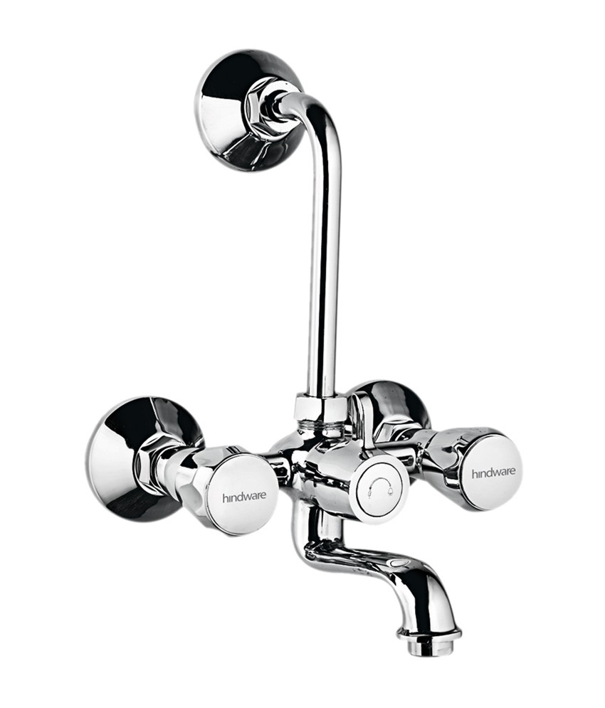 wall mixer with provision for overhead shower with 115 mm long bend pipe