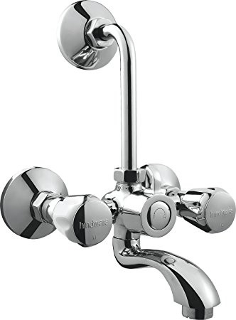 wall mixer 3 in 1 with provision for both overhead shower & hand shower with 115 mm long bend pipe