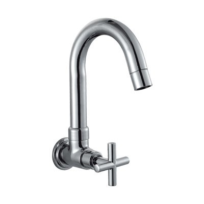sink cock with normal swinging spout (wall mounted)