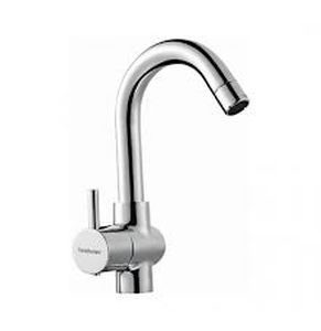 Swan neck tap with left hand operating knob