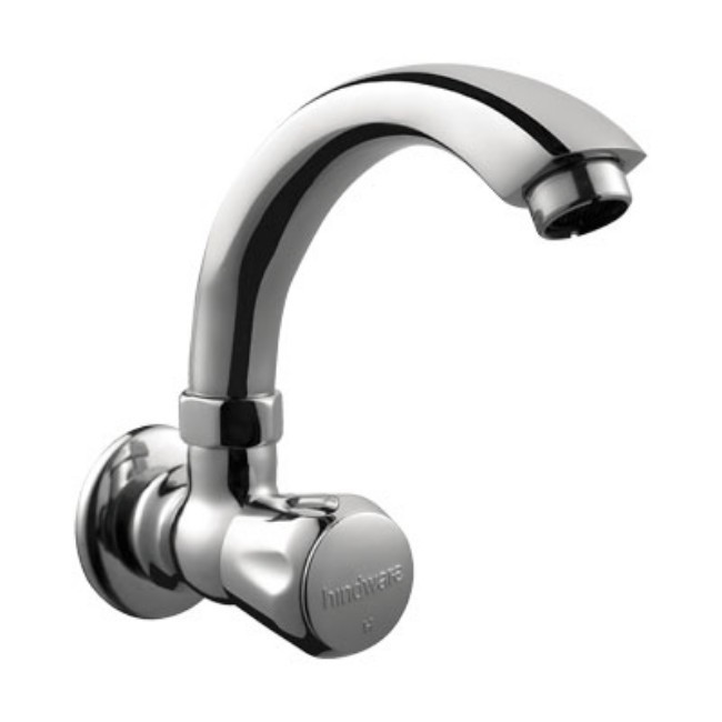 sink cock with swivel casted spout (wall mounted)