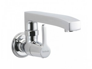 sink cock with swivel casted spout (wall mounted)