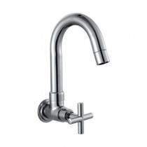 sink cock with normal swinging spout (wall mounted)