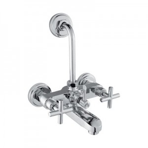 wall mixer with provision for overhead shower with 115 mm long bend pipe